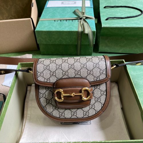 GG The original leather mini crossbody saddle bag