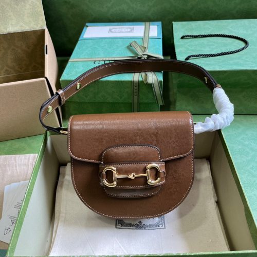 GG The original leather mini crossbody saddle bag