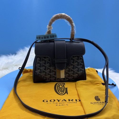 Mini Saigon Top Handle Bag  in Brown Leather