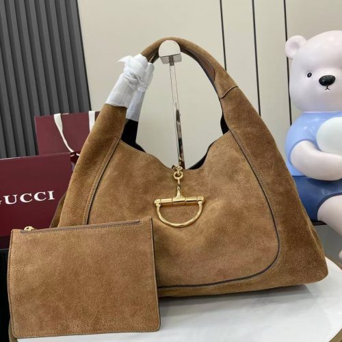 Soft Suede Large Hobo Bag 837466 Dark Brown Suede